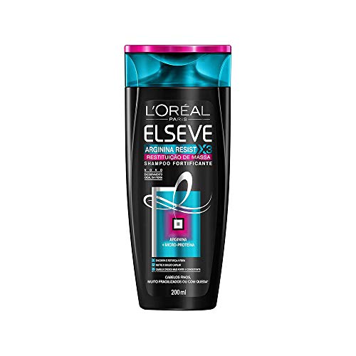 Shampoo Arginina Resist X3 Restituição de Massa Elseve L'Oréal Paris 200 ml, L'Oréal Paris, Branco, 200Ml