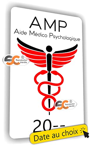 Autocollant Caducée Aide-Soignante SC - Vitrophanie 12x7.5cm - Personnalisable - Fabriqué En France