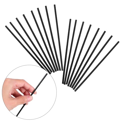 VILLCASE 1000pcs Pitillos plásticos negros rectos 13 cm miniatura 3