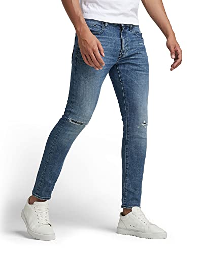 G-STAR RAW Uomo Revend FWD Skinny Jeans, Blu (faded cascade restored C051-C966), 32W / 30L