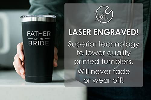 Sodilly Insulated Coffee Tumbler- Father's Day Gift- Engagement Announcement Accessory- Father of the Bride Tumbler Gifts- Special Father of the Bride- 16oz Black Insulated Coffee Tumbler - Image 3