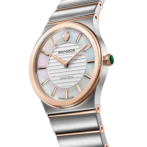 Image of Sandoz Tresor Premium Swiss Made Quartz White MOP Dial Watch for Women - SZWLG0000602
