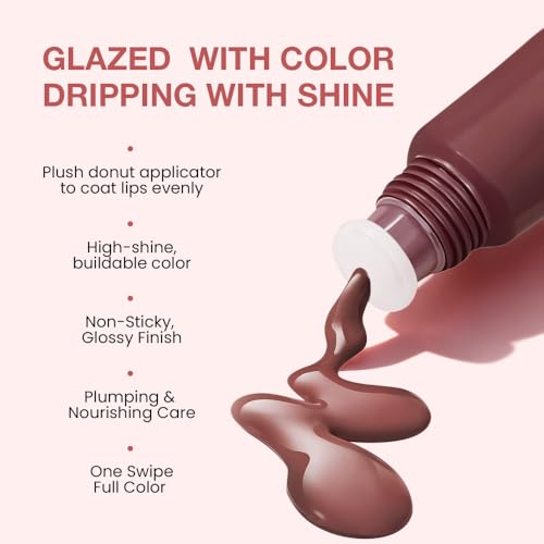 Image of FeiCuiYun Lip Tinted Glowy Balm Hydrating Tinted Lip Serum Lip Gloss, Ultra-Hydrating Natural Vegan Lip Balm, Sheer-Tinted Shine & Hydration, Soothes & Softens Dry Lips Skincare (Dark Brown)