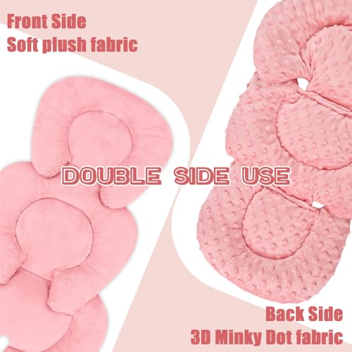 Image of GFU Infant Car Seat Insert Head and Body Support, Reversible Newborn Insert for Carseat with Strap Pads, Soft Stroller Cushion Pillow Insert for Boys and Girls, Fits for Stroller, Swing, Red