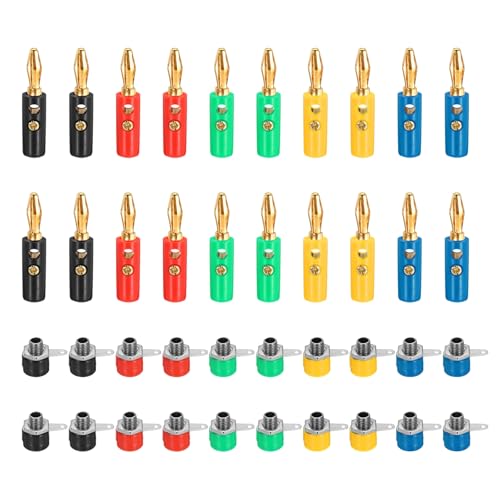 Set de 20 pares de conectores banana 4mm chapados en oro miniatura 1