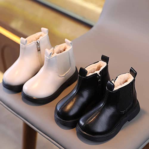 Girls Winter Boots Toddler Kids Ankle Fleece Lined Zip Up Snow Boots Casual Warm Shoes Little Girl Fashion Boots3