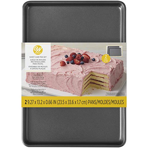 Wilton Easy Layers Sheet Cake Pan, 2-Piece Set, Rectangle Steel Sheet Pan #TOP1