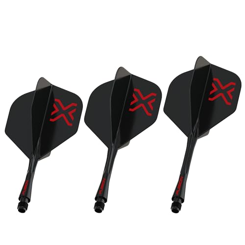 Image of Winmau Fusion No.2 Integrated Flight & Shaft System - Lightweight Replacement Set for Steel & Soft Tip Darts - 90-Degree Wing Design Sizes
