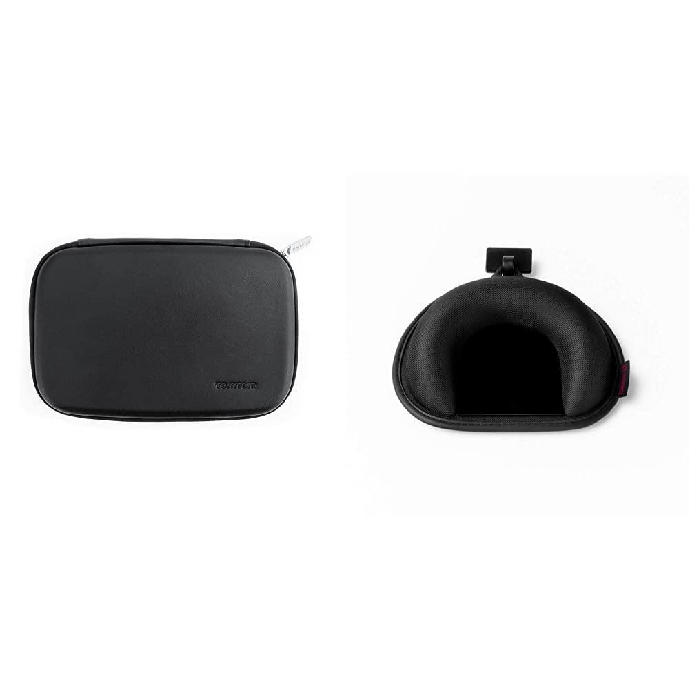 TomTom Premium Leather Carry Case for 7'' Sat Navs & Dashboard Mount for All Sat Nav Models, Black, 5.0 cm*26.0 cm*17.0 cm