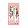 Kerst Cartoon Llama Alpaca met Boom Gift Zacht Bad Hotel Spa Hand Gym Sport Handdoek