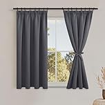 DWCN Gardinen Blickdicht Vorhänge mit Kräuselband 2er set H145xB140 cm, Verdunklungsvorhänge Vorhang-Krawatten, Vorhänge Wohnzimmer Schlafzimmer Thermogardine Kälteschutz Wämreisolierende, Dunkel Grau