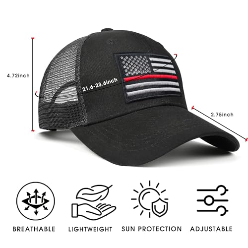 Image of Adjustable State Flag Trucker Hat Mesh Baseball Cap with Embroidered Patch for Men Women