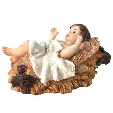 Menino Jesus Manjedoura Poliresina 12x8cm - Magizi