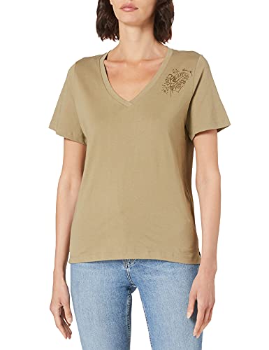 Preisvergleich Produktbild edc by ESPRIT Damen 051CC1K320 T-Shirt, 345 / LIGHT Khaki, M