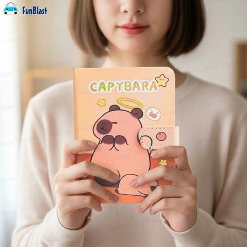 Image of FunBlast Capybara Diary for Girls - Kawaii Journal Diary with Buckle Lock, Cute Notepad for Students, Stationery Diaries for Writing & Drawing, Birthday Gift for Kids (Random;A6)