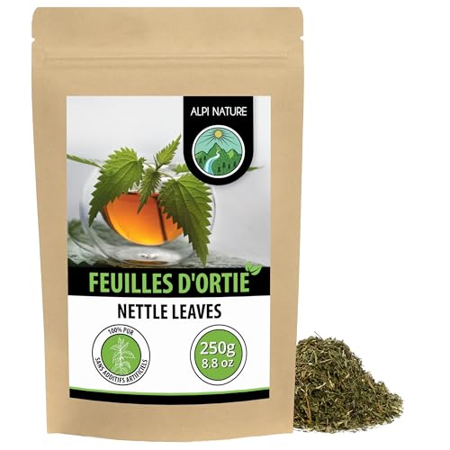 Alpi Nature Ortie Tisane 250g, Feuilles d'Ortie Séchées et Coupées pour Thé, Urtica dioica