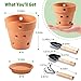 FELISTORY 4 Inch Terracotta Orchid Pots with Holes and Saucers, 6 Pack Small Terra Cotta Clay Orchid Planter Pots for Plant Flower Pots for Orchid Indoor and Outdoor Promotes Air Circulatio