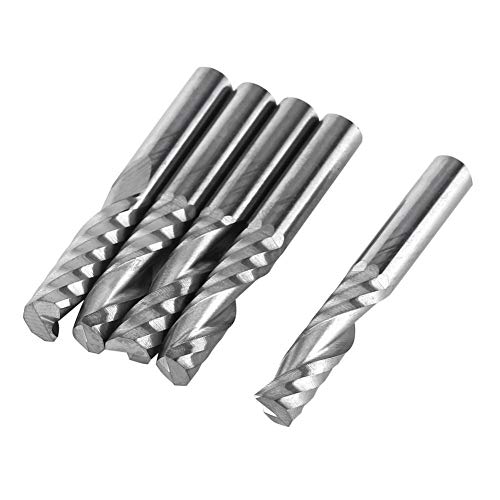 5pcs 6mm Schaft Hartmetall Einzelne Flöte Schaftfräser Spiralschneider CNC-Fräser