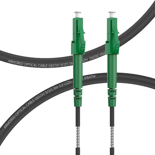 Cavo Fibra Ottica Blindato OS2 10m 8ternityFiber - LC/APC A SC/APC, Monomodale 9/125μm, Guaina LSZH Bianca, Anti-roditore, Per FTTH, Esterno/Interno - 3