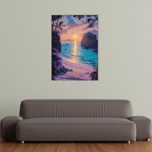 Paysage marin côtier sur toile déco murale salon moderne 60x80cm - 2