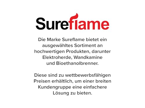 Sureflame WM-9331 Elektrischer Wandkamin mit Fernbedienung in Schwarz, 107 cm