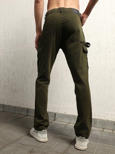 Image of Hubberholme Men Smart Casual Summer Cotton Loose Fit Mid-Rise Trousers 65