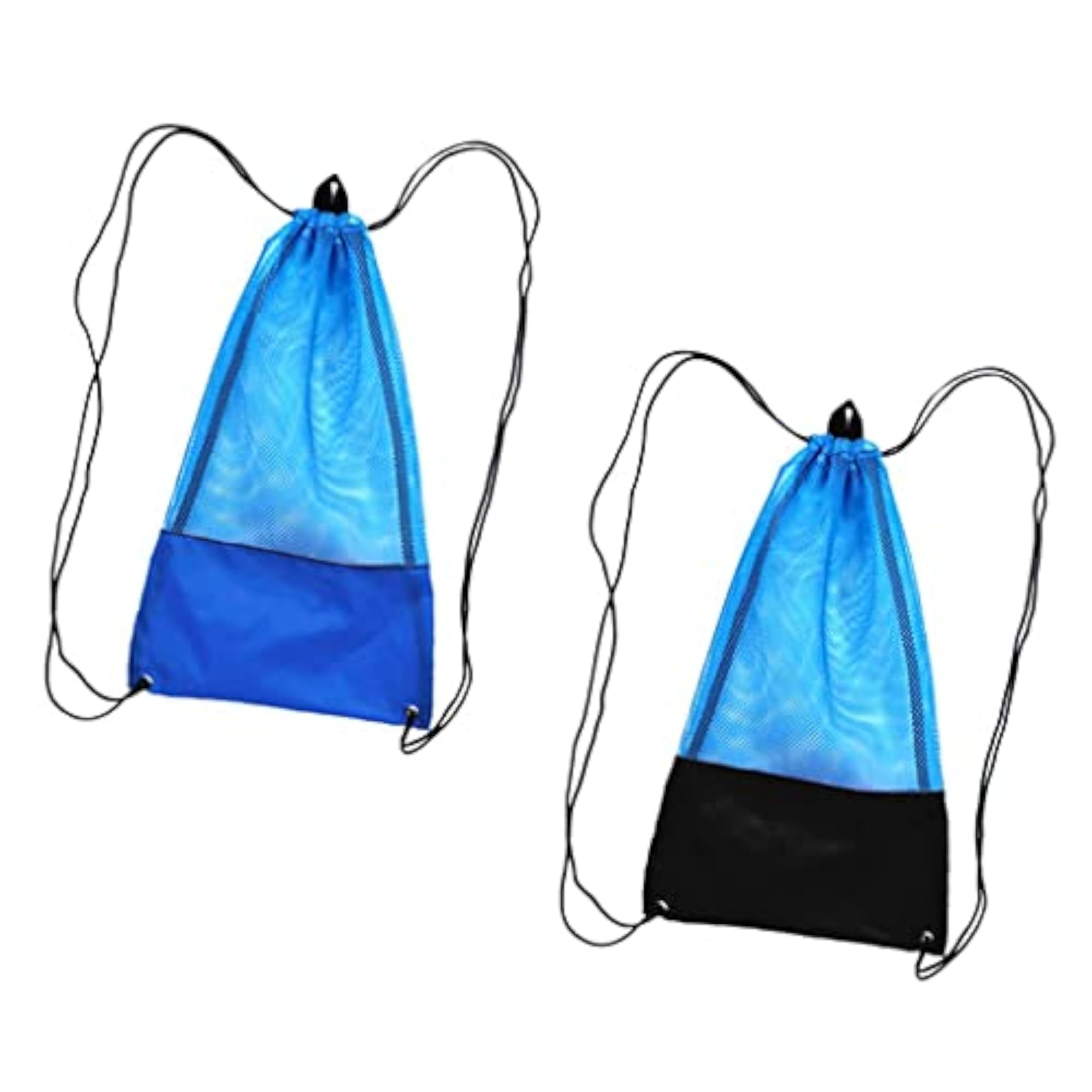 2 Pieces Mesh Drawstring Backpack for Beach Travel