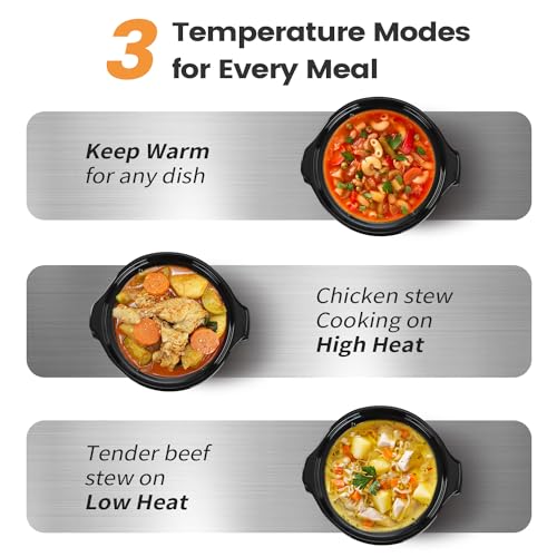image for KOOC Small Slow Cooker, 2 Quart, Free Liners Included for Easy Clean-u