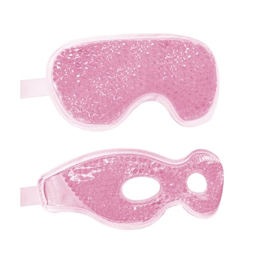 Image of Permotary 2 Pack Gel Ice Eye Mask Cold Therapy Cooling Eye Mask for Relaxtion,Puffy Eyes Relief Reusable Cold & Warm Compress for Puffiness,Dry Eyes,Headaches,Migraines,Stress Relief,Post Surgery