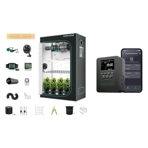 MARS HYDRO 2x4 Grow Tent Kit Complete System with 300W TSL2000 with ITime 2-in-1 Smart Timer Outlet Dual Outlet App Control