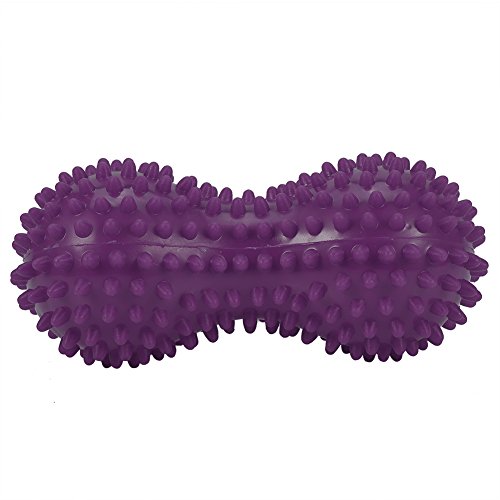 Spiky Massage Ball Peanut Massager Ball Fitness Exercise Mobility Peanut Ball Pain Muscle Steess Foot Myofascial Relief for Plantar Fasciitis Heel Foot Arch Pain (perple)