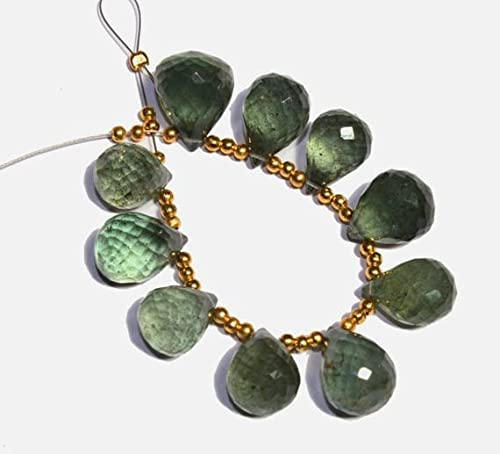 Aigue-marine mousse facettée perle goutte pour création bijoux collier et boucles d'oreilles DIY