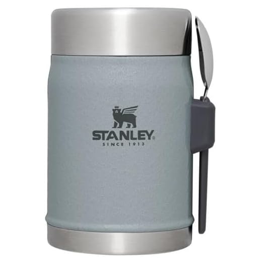 Stanley Classic Legendary Classic Food Jar + Spork 14oz Hammertone Silver