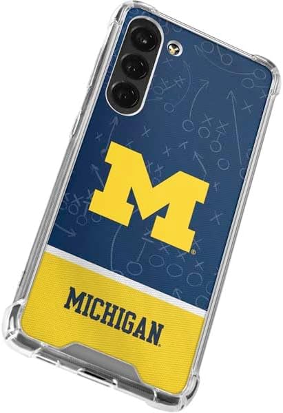 Skinit Clear Phone Case Compatible with Galaxy S24 FE - Officially Licensed University of Michigan Jersey Split Design