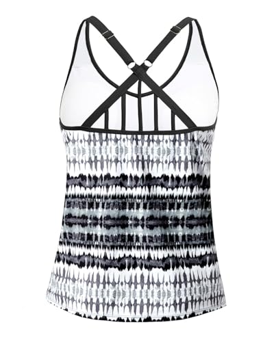 Image of Yonique Womens Tankini Top Only Athletic Swim Top Modest Tankini Swimsuit No Bottom
