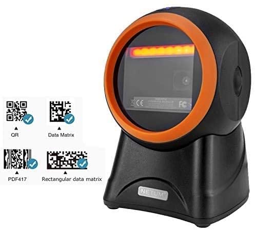 NETUM NT-2050 scanner demonstrating 2D barcode scanning capabilities