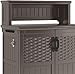 Suncast Patio Plastic Storage and Prep Station with Decorative Wicker Pattern and Multi Wall Panels for Patio, Garden, and Lawn Use, Stoney Gray