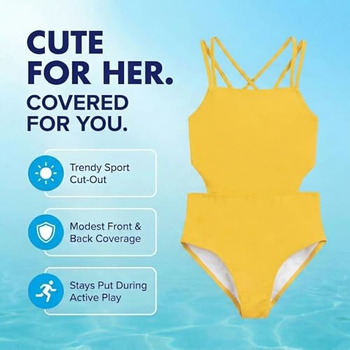 Image of Kanu Surf Girls' Beach Girl Sport Cut-Out One Piece Swimsuit