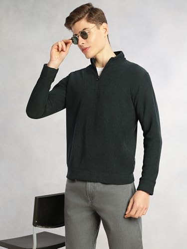 Image of Thomas Scott Men's | Regular Fit | Long Sleeves | High Neck | Solid | 100% Polyester | Knitted | Sweatshirt | Dry Clean Only