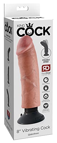 Pipedream King Cock 8 Inch Vibrating Cock Flesh