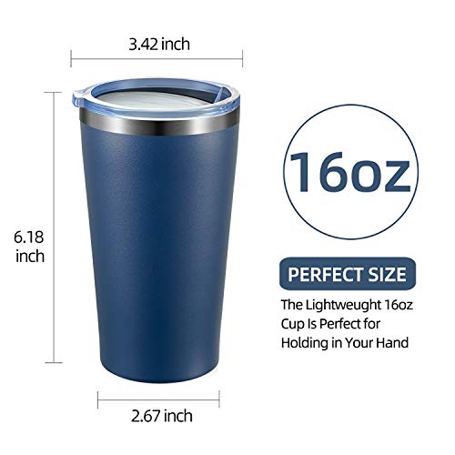 Meway 16Oz Tumbler 4 Pack Stainless Steel Travel Coffee Mug With Lid ,Double Wall Insulated Coffee Cup Gift In Bulk For Women For Home, Office, Travel Great (Navy, Set Of 4) #TOP2