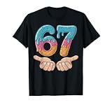 Six Seven Ice Cream Drip Cool Meme 67 Funny Number Design T-Shirt