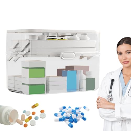 Boîte de médecine transparente double couche pour ne plus chercher vos médicaments - 8