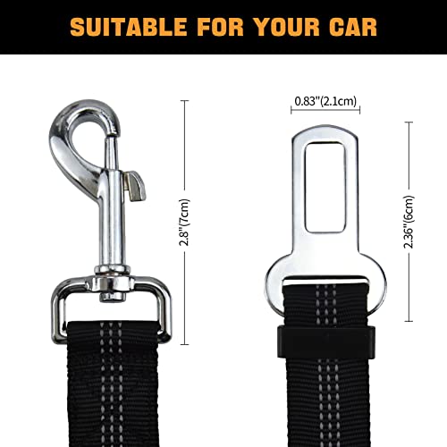 Booomu Dog Seat Belt,Belt For Dogs With Elastic Bungee Buffer,Adjustable Safety Dog Car Harness. (Black) #TOP3