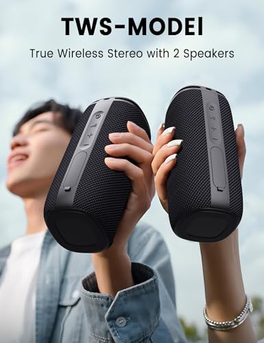 Image of Bluetooth Speaker, Speaker Bluetooth Wireless with Light, BT5.3, IPX6 Waterproof Electronic Gadgets for Home /Party /Outdoor, Birthday Gift (Black)
