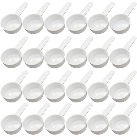 24 Pack Tablespoon Measuring Spoon Set, Long Handle Coffee Scoops for Measuring Coffee Tea Milk Spices Protein Pet Food White Cover