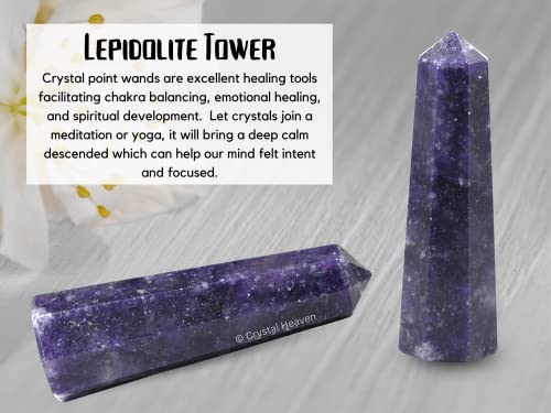 Lépidolite obélisque cristal de guérison pour reiki méditation et chakra agate - 3
