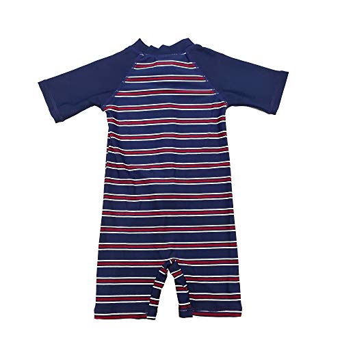 Aschlop Baby Boy UPF50+ Sunsuit S/S One-Piece Zipper Kids Swimsuit UV Sun Protection (BDX114, 2-3T)