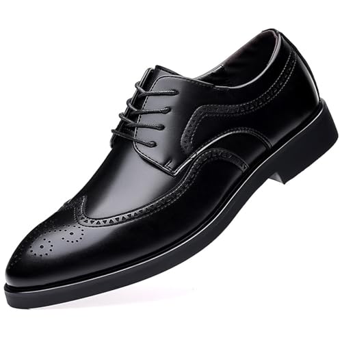 Men's Business Shoes Wingtip Oxford Brogue Detail Lightweight Comfortable Lace Up Dress Shoes for Men