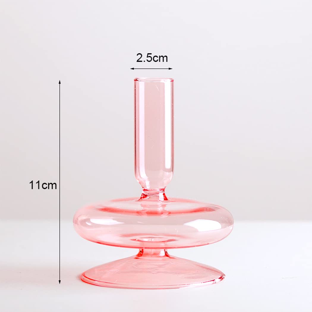 Romantic Glass Candle Holders Nordic Dinner Candlestick Holders Decorative Handmade Candle Holders for Rustic Wedding Centerpieces, Party Supplies